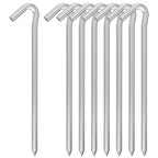 VVOKGO 9 Inches 8 Pack Heavy Duty Tent Stakes, Metal Ground Stakes for Camping, Garden or Inflatable, Galvanized Steel Pegs for Yard and Outdoor Decorations
