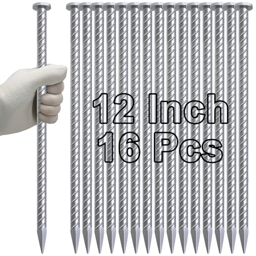 VVOKGO 12 Inch Asphalt Anchoring Spikes - 1/2" Galvanized Steel Rebar Stakes
