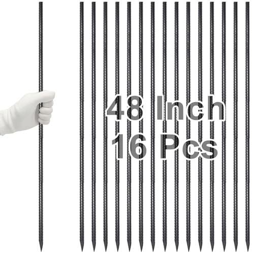 VVOKGO Rebar Stakes 48 Inch Concrete Form Stakes Heavy Duty Straight Ground