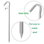 VVOKGO 9 Inches 8 Pack Heavy Duty Tent Stakes, Metal Ground Stakes for Camping, Garden or Inflatable, Galvanized Steel Pegs for Yard and Outdoor Decorations