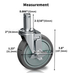 VVOKGO Caster Wheels 5" Locking Stem Casters 