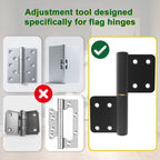 VVOKGO Door Hinge Adjustment Tool, Hinges Gap Adjusting Wrench, Knuckle Bender for Flag Hinges of Residential, Fire, Security, Clean-room Doors