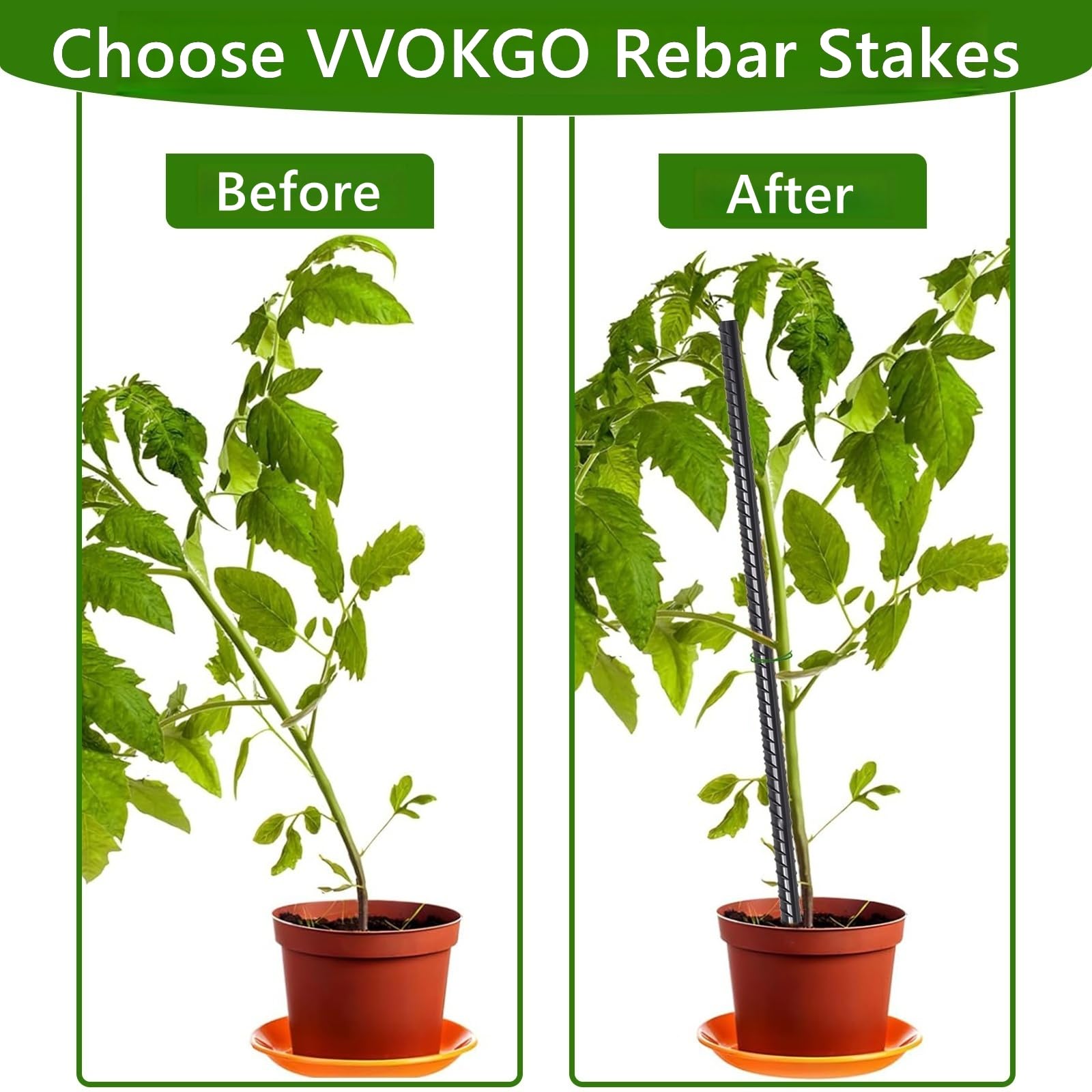 VVOKGO Rebar Stakes 15 Inches Ground Concrete Form Stakes