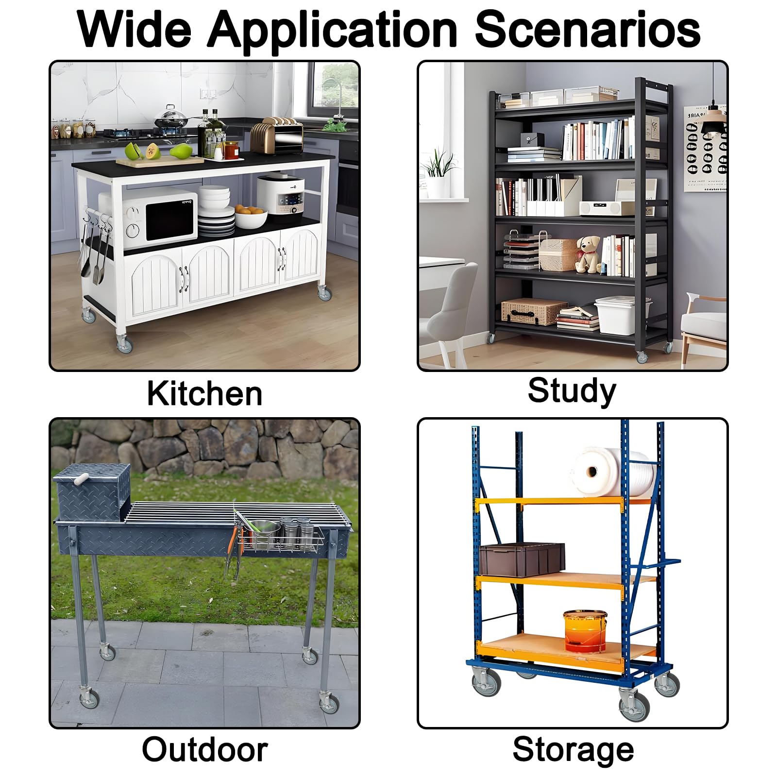 VVOKGO Caster Wheels 5" Locking Stem Casters 