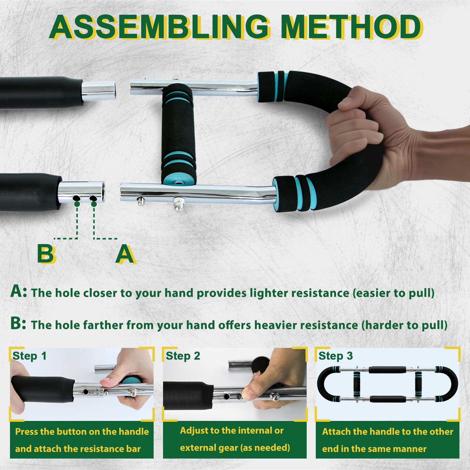 VVOKGO Twister Arm Trainer for Men & Women with 4 Spring, 20-110lb Adjustable Chest