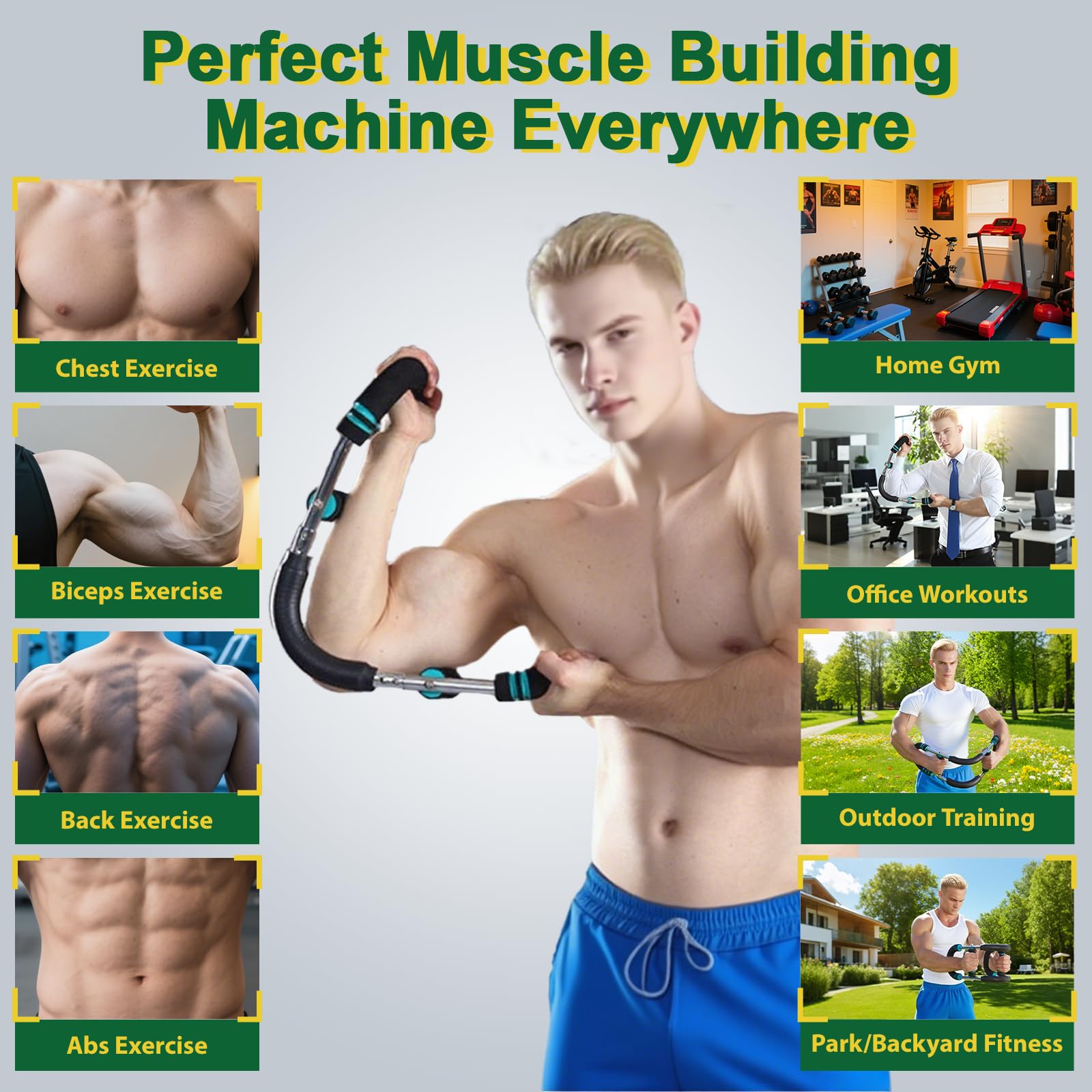 VVOKGO Twister Arm Trainer for Men & Women with 4 Spring, 20-110lb Adjustable Chest