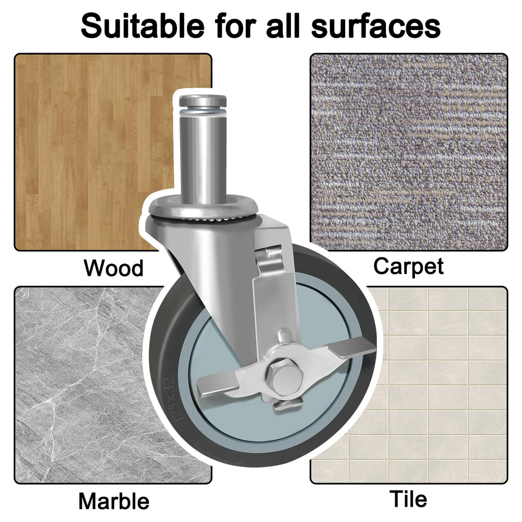 VVOKGO Caster Wheels 5" Locking Stem Casters 