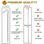 VVOKGO 9 Inches 8 Pack Heavy Duty Tent Stakes, Metal Ground Stakes for Camping, Garden or Inflatable, Galvanized Steel Pegs for Yard and Outdoor Decorations
