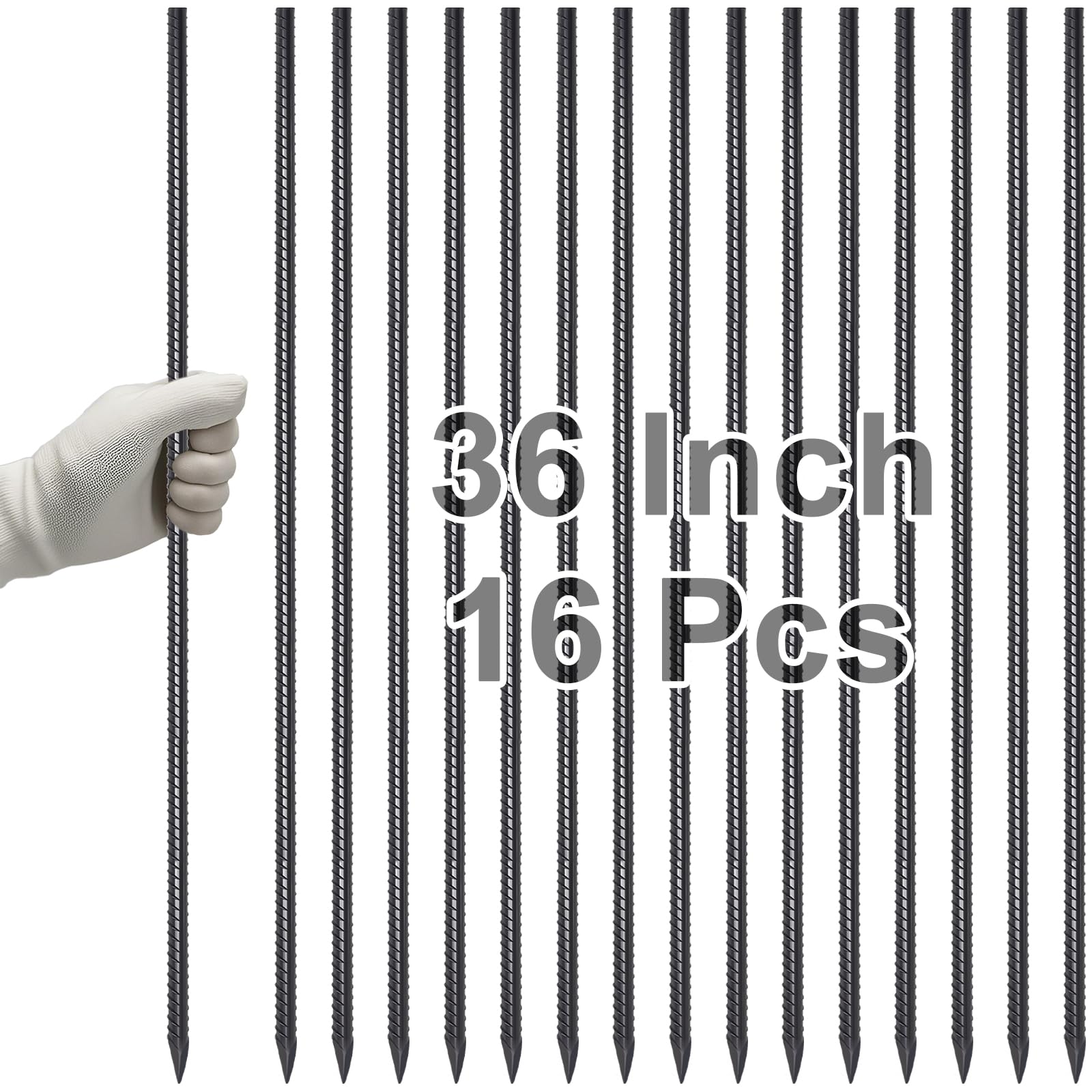 VVOKGO 36 Inch Rebar Stakes - 3/8" Heavy Duty Ground Anchors